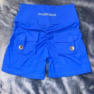 ROYAL BLUE POCKET SCRUNCH BUTT SHORTS SIZE S